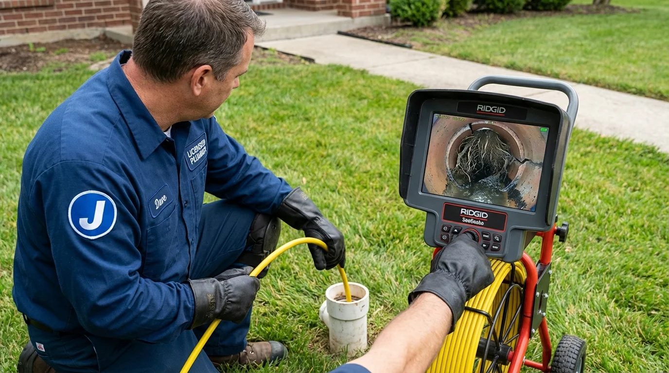 Sewer camera inspection being performed by Johns Plumbing LLC in Pasadena