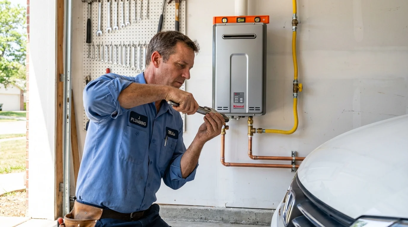 Tankless water heater installation by a Johns Plumbing LLC plumber in Pasadena